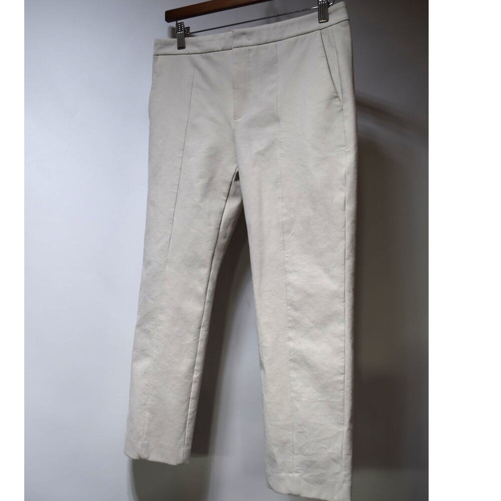 Vince Women's Crop Ankle Pants Size 4 Light Beige Cotton Blend Slim Career